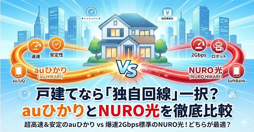 戸建てなら「独自回線」一択？auひかりとNURO光を2026年の視点で徹底比較｜速度・実質料金・工事の壁と「So-net」が最強な理由