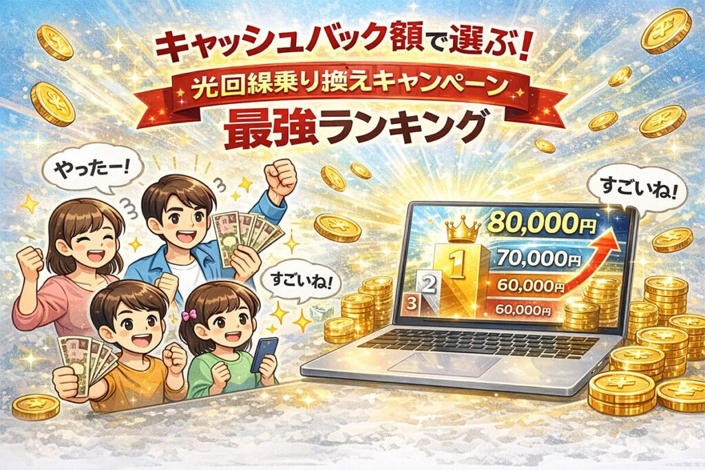 キャッシュバック額で選ぶ！光回線乗り換えキャンペーン最強ランキング