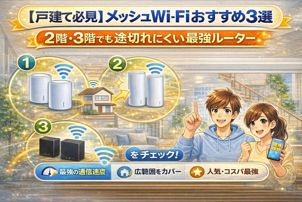 【戸建て必見】メッシュWi-Fiルーターおすすめ厳選3選！2階・3階でも途切れにくい最強モデル