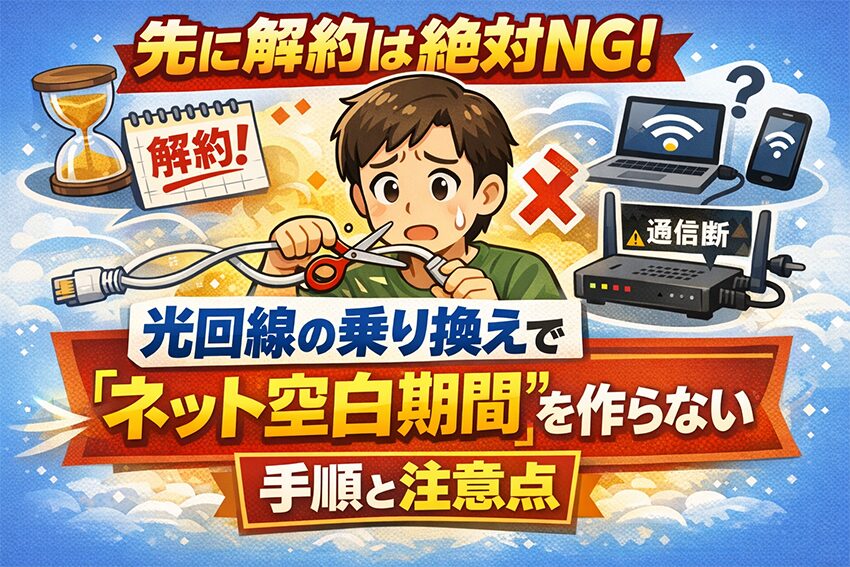 先に解約は絶対NG！光回線の乗り換えで「ネット空白期間」を作らない手順と注意点